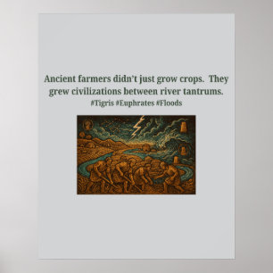 Oude boeren...rivier woedeaanvallen poster