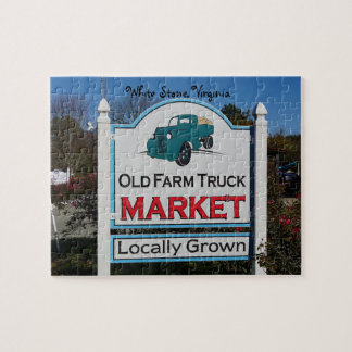 Oude boerenmarkt, personaliseer met uw tekst legpuzzel