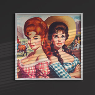 Oude boerenmeisje pin-ups poster