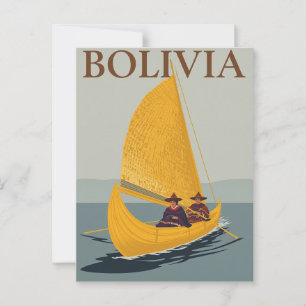 Oude Bolivia Meer Titicaca Reis Briefkaart