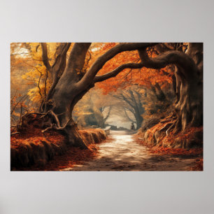 Oude boom Mystiek Serene Landschap Poster