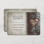 Oude boom rustieke bruiloft RSVP kaarten (Voorkant / Achterkant)