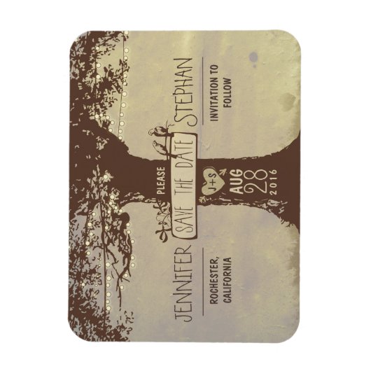 Oude boom string lichten opslaan de datum magneten (Verticaal)