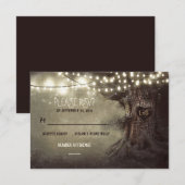 oude boom string lichten rustieke bruiloft RSVP ka Kaartje (Voorkant / Achterkant)