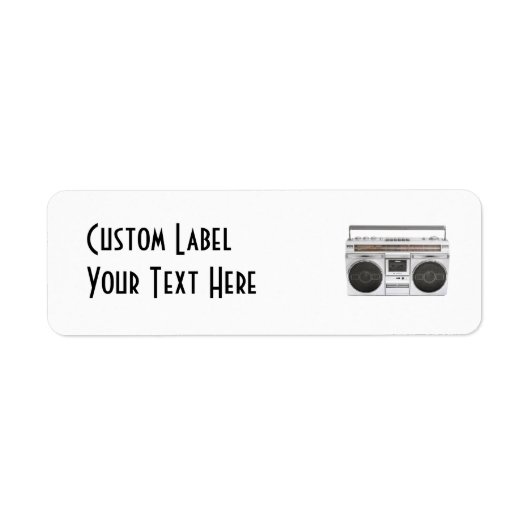 Oude Boombox-radio Etiket (Voorkant)