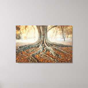 Oude boomwortels canvas afdruk