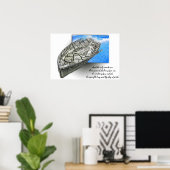 oude bootherinneringen in 3D, met notering nautisc Poster (Thuiskantoor)