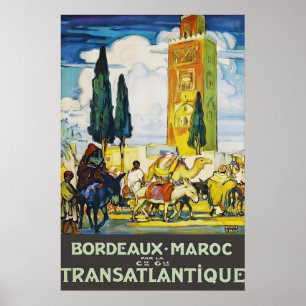 Oude Bordeaux Marokko Reisposter Print