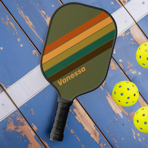 Oude bos moeras gestreept met naam pickleball paddle