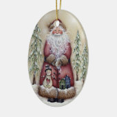 Oude boskerstkerstsierooster keramisch ornament (Links)