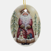 Oude boskerstkerstsierooster keramisch ornament (Achterkant)