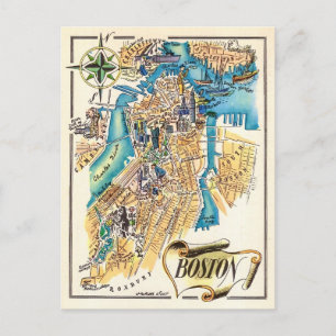 Oude Boston kaart ansichtkaart