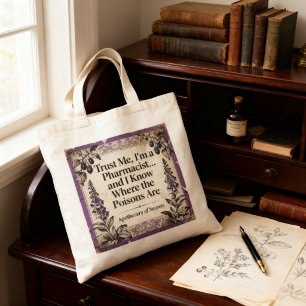 Oude botanische apotheek apotheker citaat tote bag