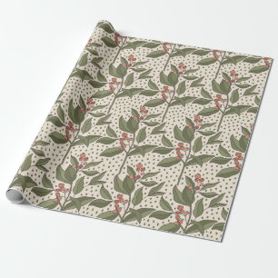 Oude botanische bes en spikkel cadeaupapier