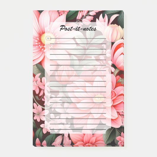 Oude botanische bloeiende bloementuin post-it® notes (Voorkant)