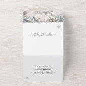 Oude botanische bloemen robuuste houten trouw-RSVP All In One Uitnodiging (Buitenkant)