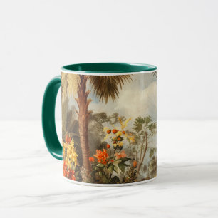 Oude botanische tropische palmen mok