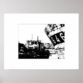 Oude boten in Bretagne Poster