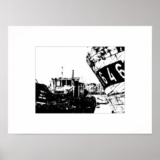 Oude boten in Bretagne Poster (Voorkant)
