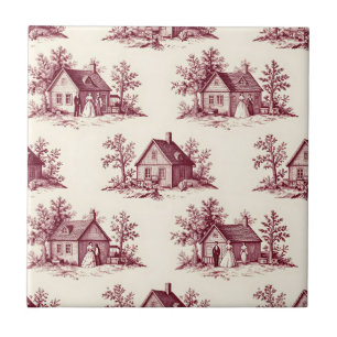 Oude Bourgogne Toile Dorpspatroon Tegeltje