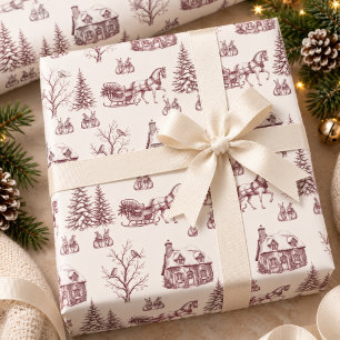 Oude Bourgondische Kerst Toile Paardenslee Cadeaupapier