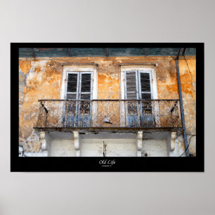 Oude bouwbalkons, Limassol, poster Cyprus