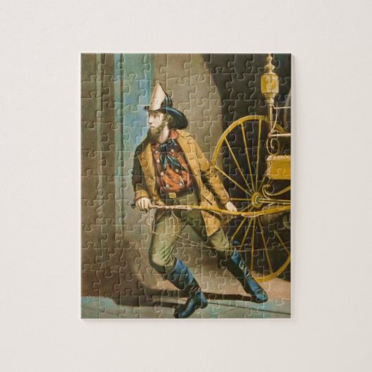 Oude brandweerman 2 Victoriaans puzzel Legpuzzel (Verticaal)