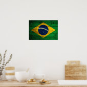 Oude Braziliaanse vlag Poster (Keuken)