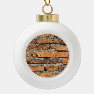Oude brick-muur keramische bal ornament