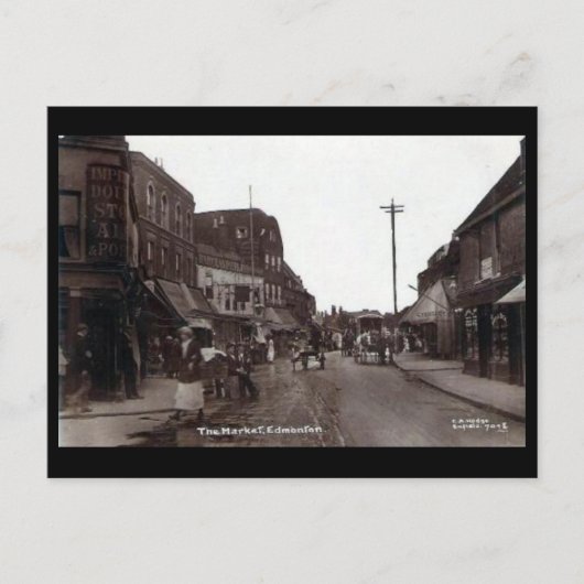 Oude Briefkaart - Edmonton-markt. Londen (Voorkant)