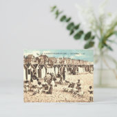 Oude briefkaart, Le Touquet strand Briefkaart (Staand voorkant)