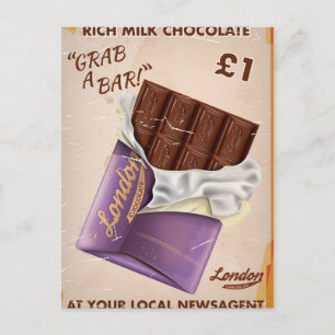 Oude Britse Chocolade Advertentie. Briefkaart