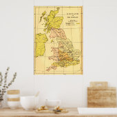 Oude Britse kaart Poster (Keuken)