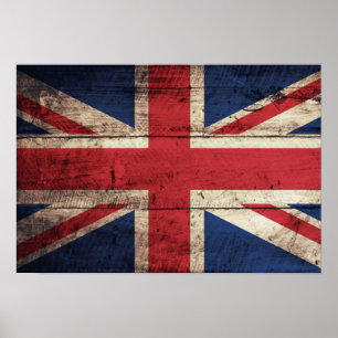 Oude Britse vlag Wooden Poster