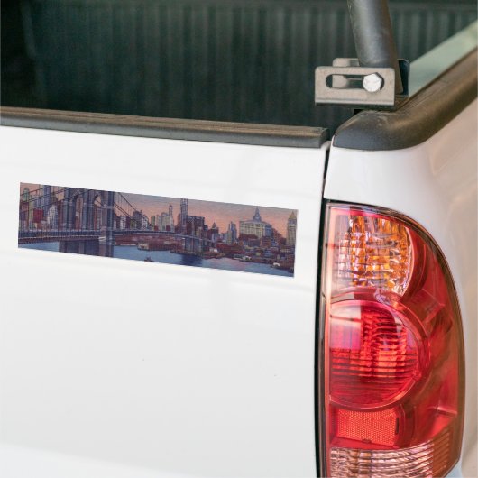 Oude Brooklyn Bridge Bumpersticker (Op Truck)