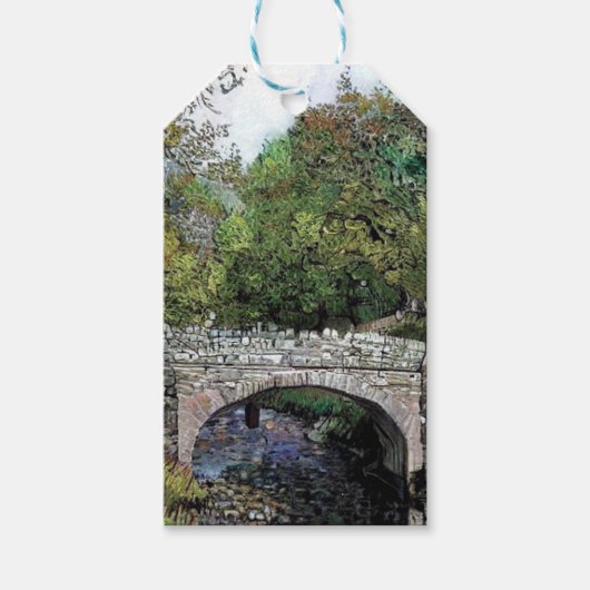 OUDE BRUG OVER DE RIVIER CADEAULABEL (Voorkant)