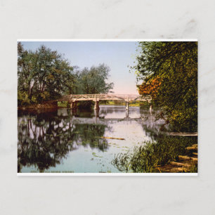 Oude brug over de rivierbedding, Massachusetts. US Briefkaart