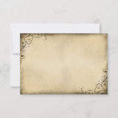 Oude bruiloft RSVP kaart met blauwe pioenenroos bl (Achterkant)