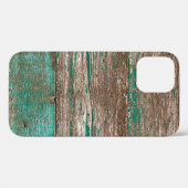 Oude bruinblauwe houten achtergrond met pellingpij Case-Mate iPhone case (Achterkant (horizontaal))