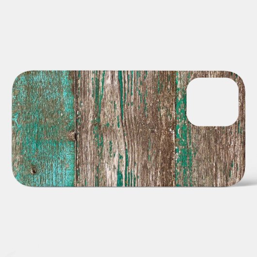 Oude bruinblauwe houten achtergrond met pellingpij Case-Mate iPhone case (Achterkant (horizontaal))