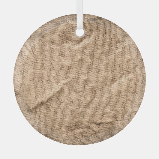 Oude bruine doek: gestructureerde achtergrond. glas ornament (Voorkant)