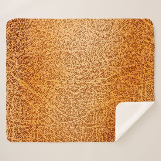 Oude bruine ledertextuur sherpa deken (Voorkant (horizontaal))