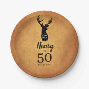 Oude Buck 50th Birthday Paper Borden Papieren Bordje