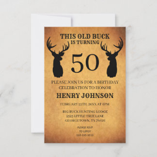 Oude Buck 50th Birthday Party Kaart