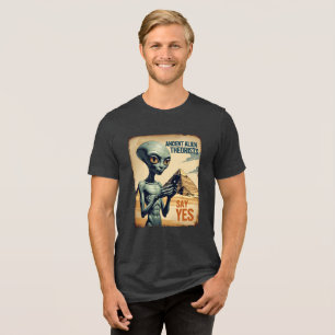 Oude Buitenaardse Piramide Geschiedenis Tri-Blend Shirt