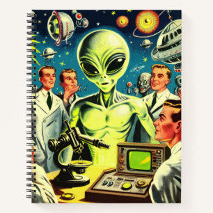 Oude buitenaardse sciencefictionstrips notitieboek