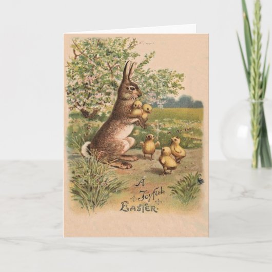 Oude Bunny & Chicks Pasen Kaart (Voorkant)