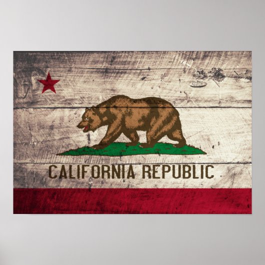 Oude Californische vlag Poster (Voorkant)