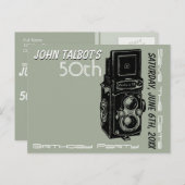 Oude Camera 50e verjaardagsfeestje Save the Date 1 Aankondigingskaart (Voorkant / Achterkant)