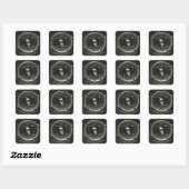 Oude camera vierkante sticker (Vel)